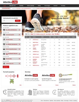 Refeence Atletika UNI - realizace webového portálu, správy závodů, závodníků a výsledkového servisu, aplikace časomíra